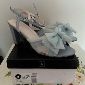 David’s Bridal Blue Bow Shoes